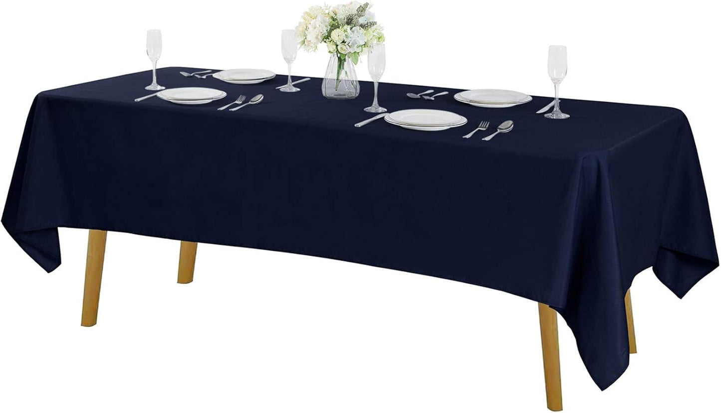 Cupuamon Rectangle Tablecloth 60x120 inch Washable Polyester Fabric Table Cloth for Wedding Party Dining Banquet Decoration（60x120, Navy）