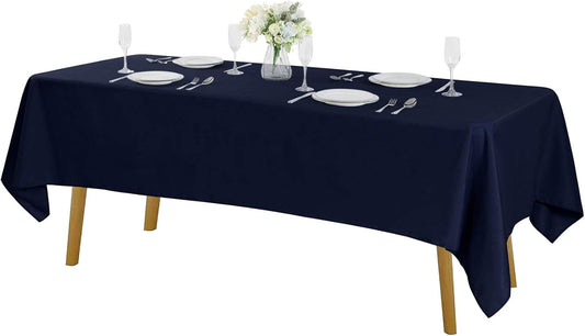 Cupuamon Rectangle Tablecloth 60x120 inch Washable Polyester Fabric Table Cloth for Wedding Party Dining Banquet Decoration（60x120, Navy）