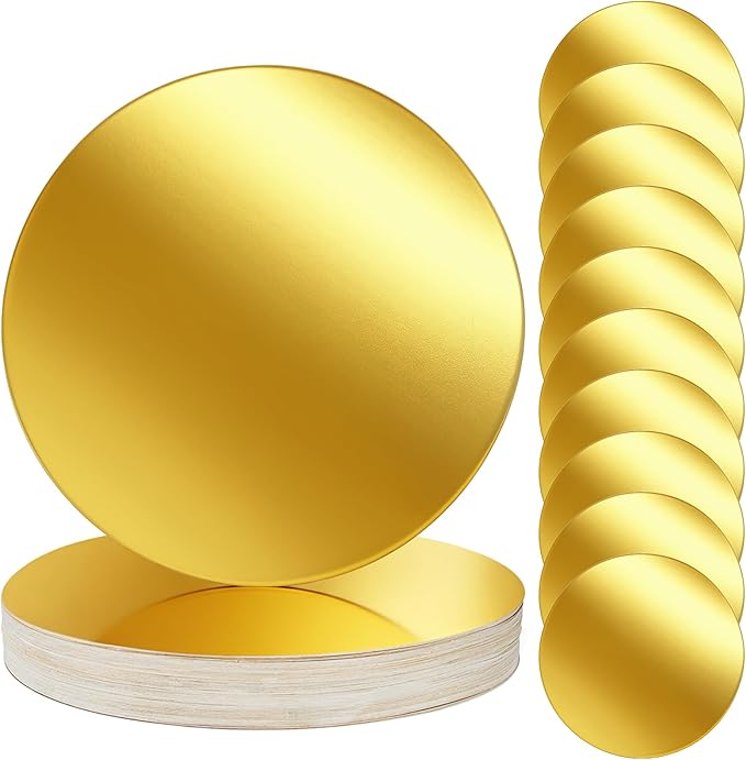 Cedilis 100PCS Disposable Gold Paper Charger Plate, 13" Round Gold Placemats for for Elegant Table Decor, Perfect for Weddings, Holiday Parties, Receptions