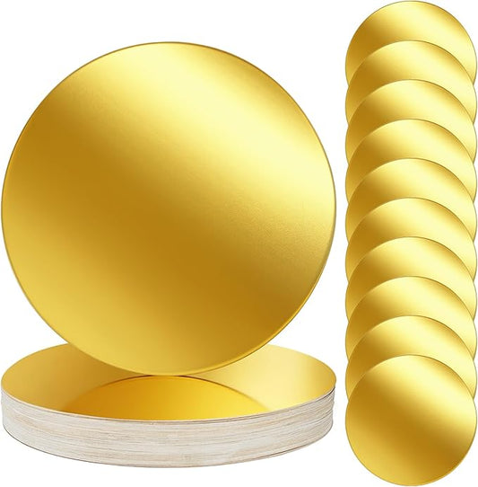Cedilis 100PCS Disposable Gold Paper Charger Plate, 13" Round Gold Placemats for for Elegant Table Decor, Perfect for Weddings, Holiday Parties, Receptions