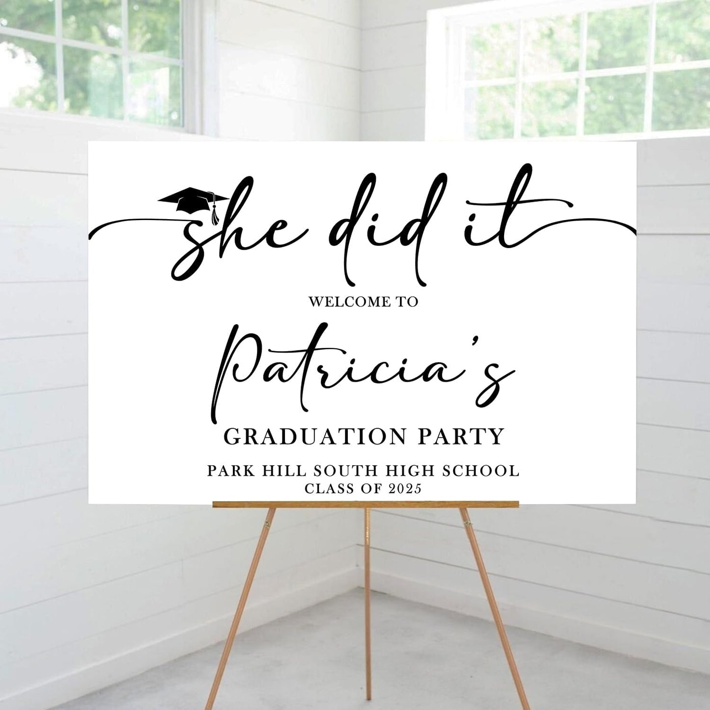 She Did It Graduation Party Welcome Sign, Graduation Party Decorations, Custom Graduation Party Sign, She Did It Graduation Sign, Modern Grad Welcome Sign, Grad Party Decorations, Grad Sign