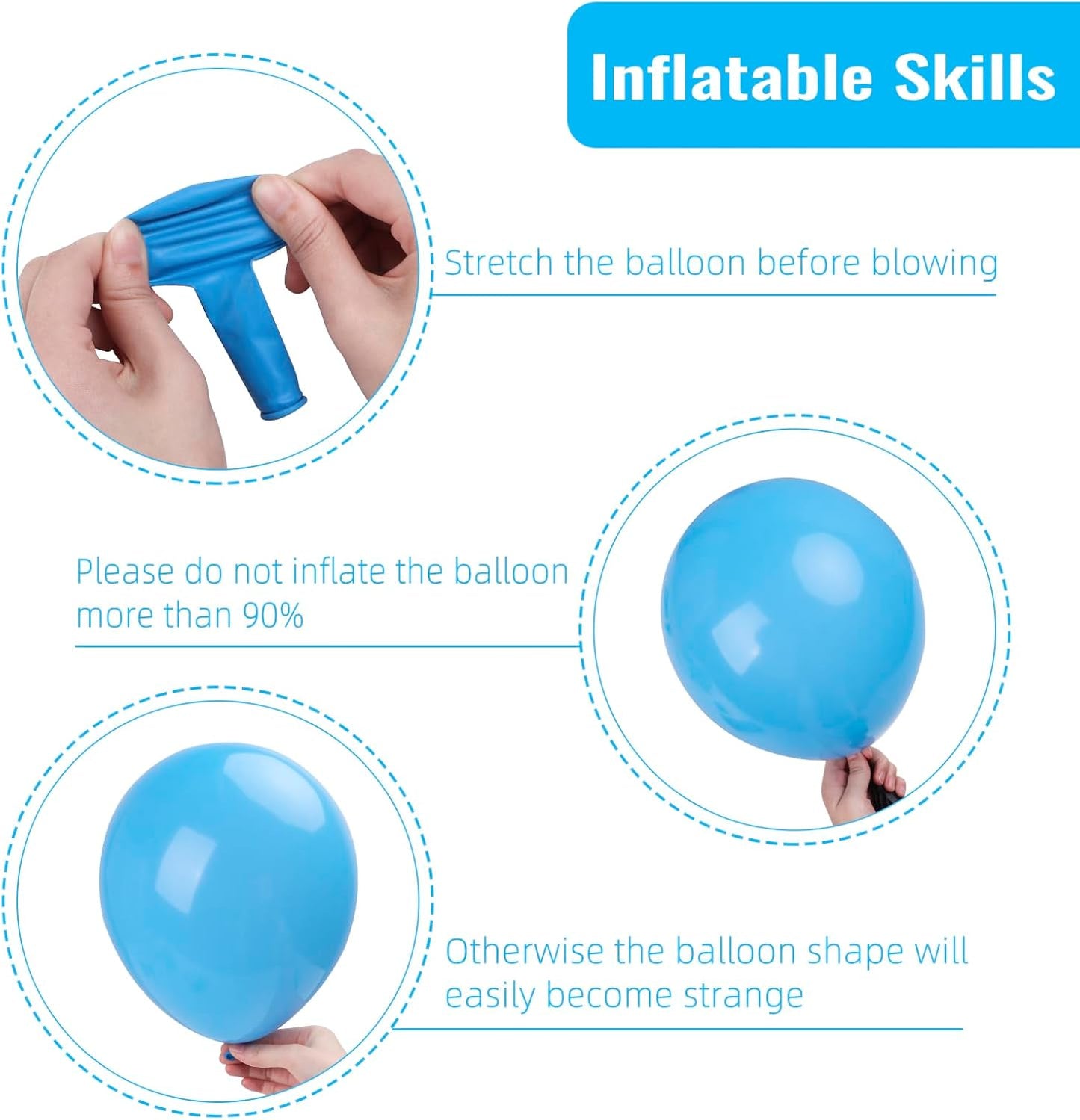 RUBFAC 129pcs Light Blue Balloons Different Sizes 18 12 10 5 Inch for Garland Arch, Sky Blue Balloons for Birthday Gender Reveal Baby Shower Party Decoration