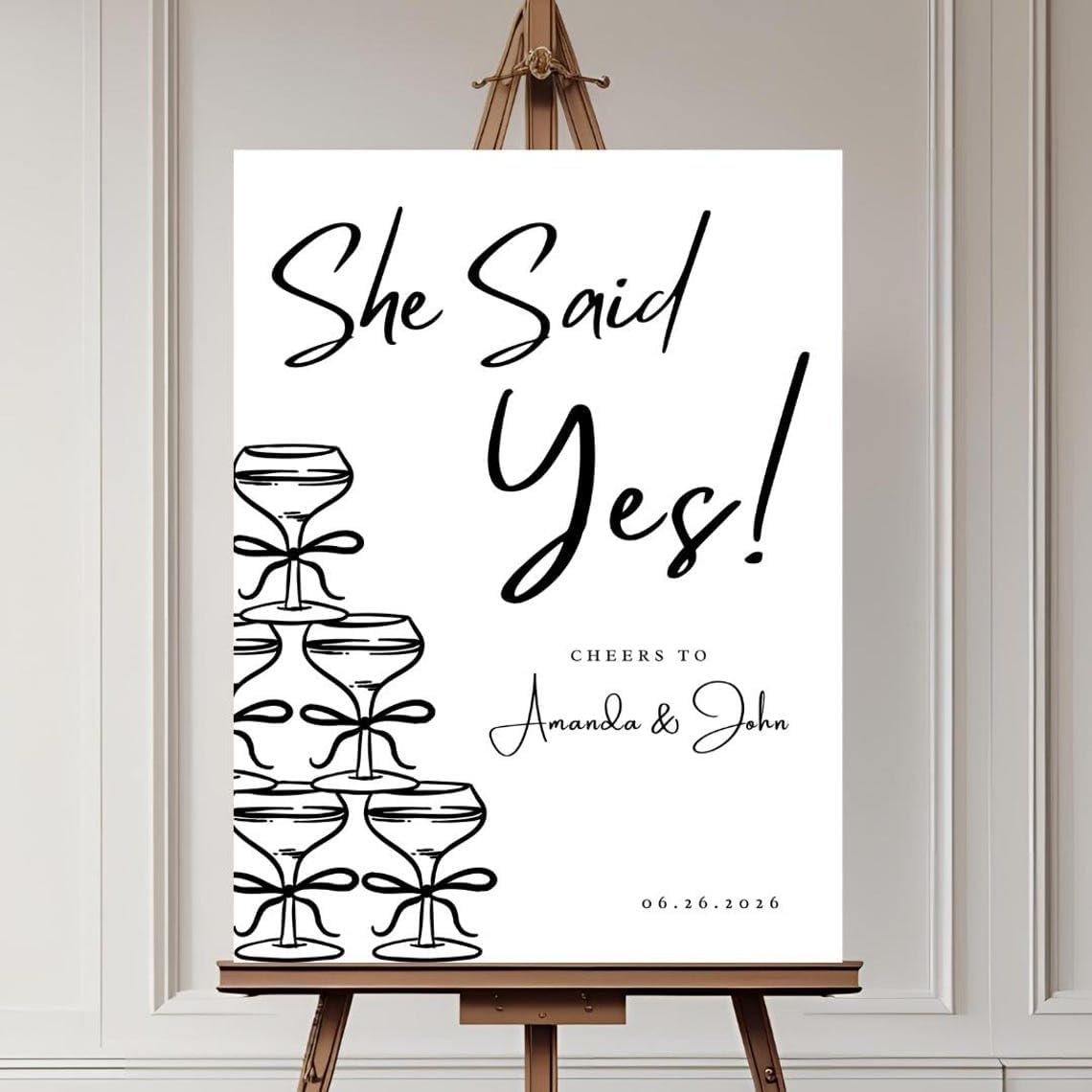 She Said Yes Engagement Party Sign