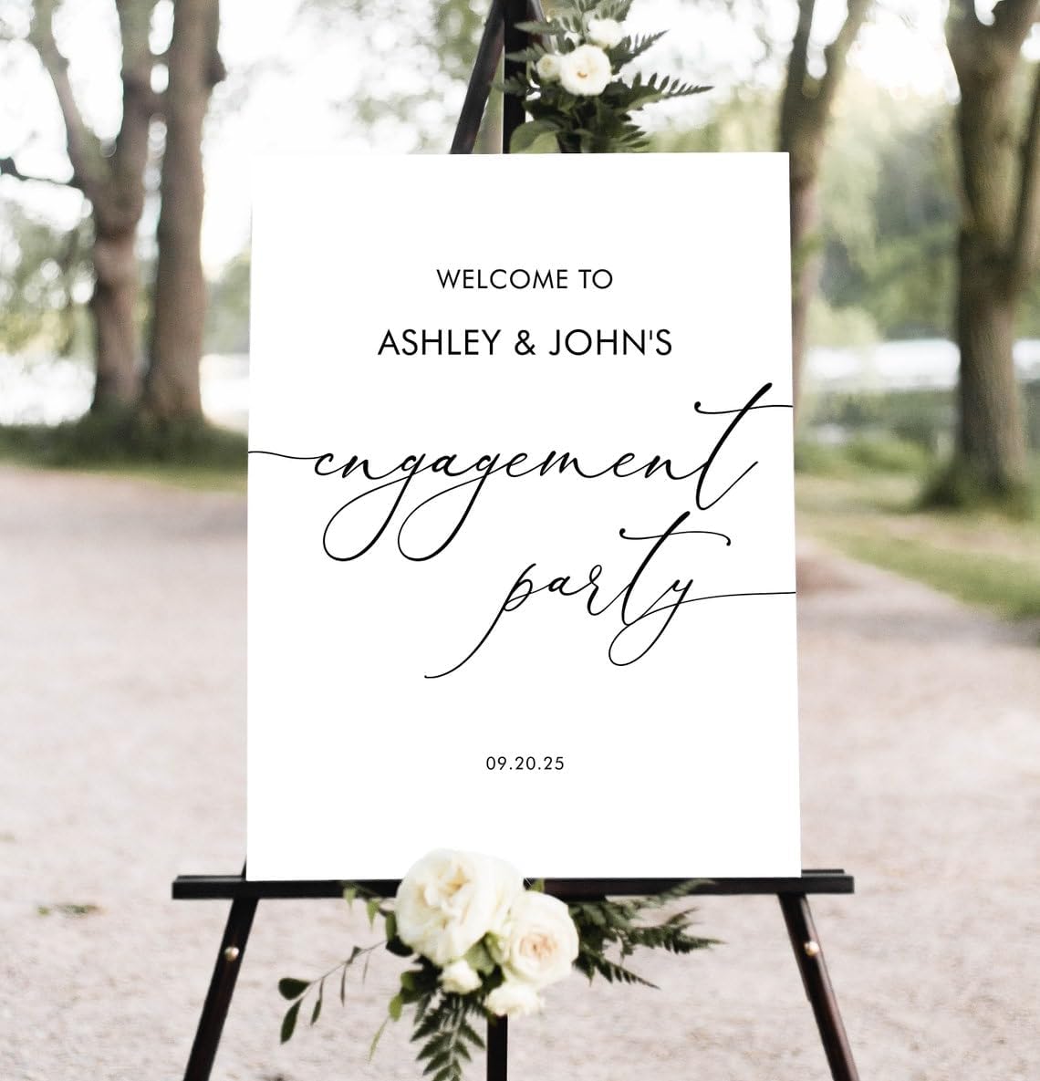 Engagement Party Sign, Engagement Party Welcome Sign, Engagement Party Welcome Sign Template, Modern Calligraphy, Editable, Minimalist Engagement Sign