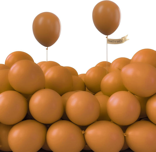 PartyWoo Tan Balloons 100pcs 5 Inch Boho Neutral Light Brown Coffee Fall Latex Helium Balloons for Graduation Birthday Safari Boy Baby Shower Jungle Cowgirl Woodland Party Decorations Brown-F10