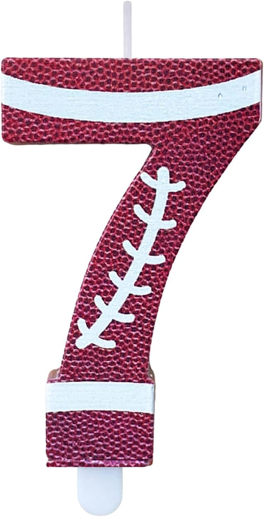 Football Birthday Number Candles for Cake Brown Number 7 Candle Football Cake Topper Cupcake Topper for Football Birthday Party Decorations Supplies Favors