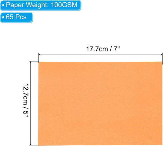 PATIKIL 65 Sheets Vellum Paper 5x7, Vellum Paper Printable Translucent Paper 100GSM for Invitations Printing, Orange