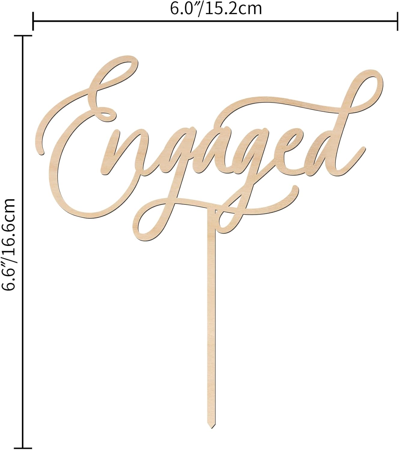 Engaged Cake Topper Engagement Cake Topper in Wood
