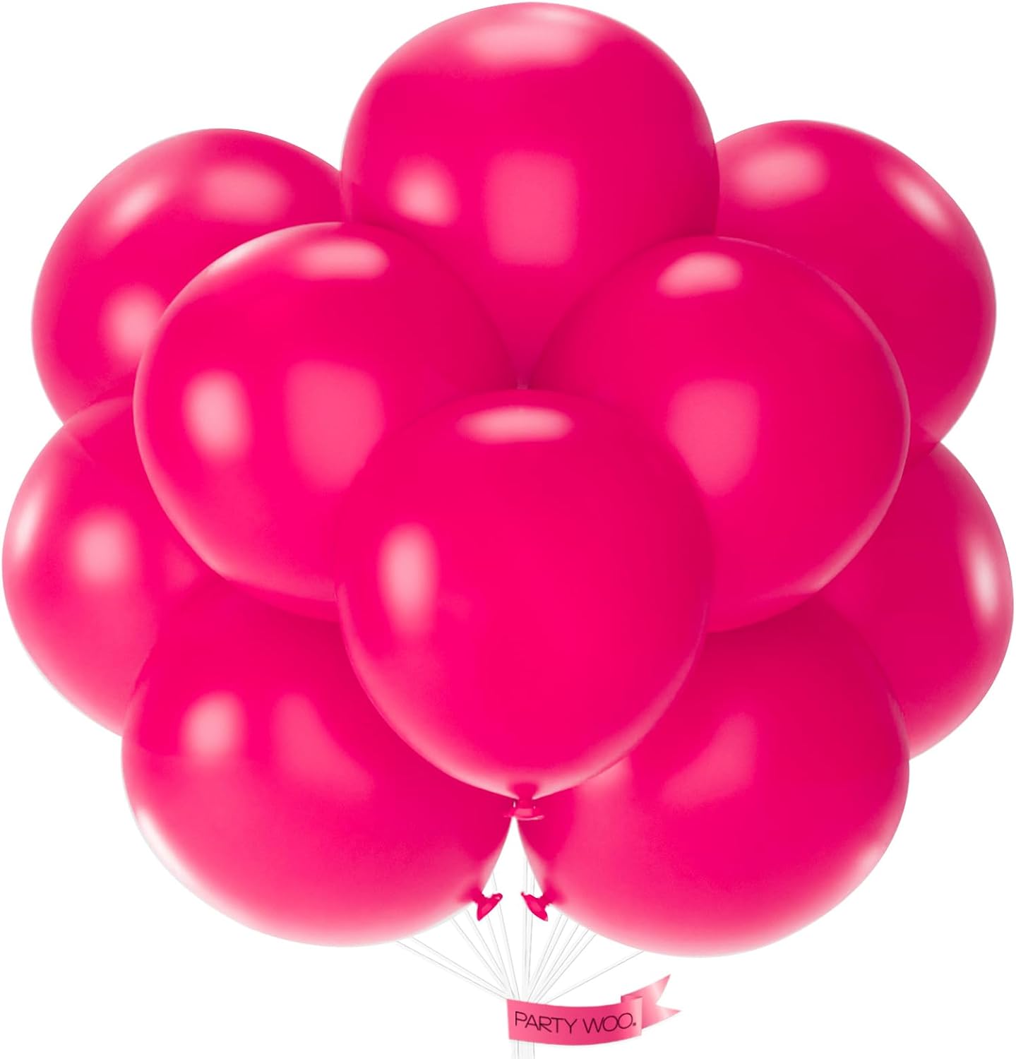 PartyWoo Hot Pink Balloons 20 pcs 18 Inch Large Big Jumbo Giant Dark Pink Magenta Fuchsia Latex Helium Balloons for Wedding Baby Shower Gender Reveal Birthday Party Decorations Pink-Y12