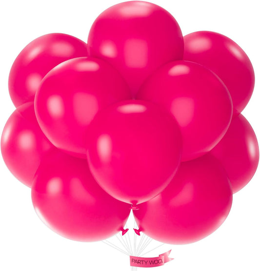 PartyWoo Hot Pink Balloons 20 pcs 18 Inch Large Big Jumbo Giant Dark Pink Magenta Fuchsia Latex Helium Balloons for Wedding Baby Shower Gender Reveal Birthday Party Decorations Pink-Y12