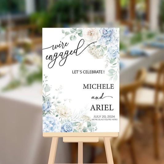 Personalized Engagement Welcome Sign, Engagement Party Sign, Engagement Decor, Engagement Decorations, Engagement Sign, Engaged Sign, We Are Engaged Welcome Sign #12