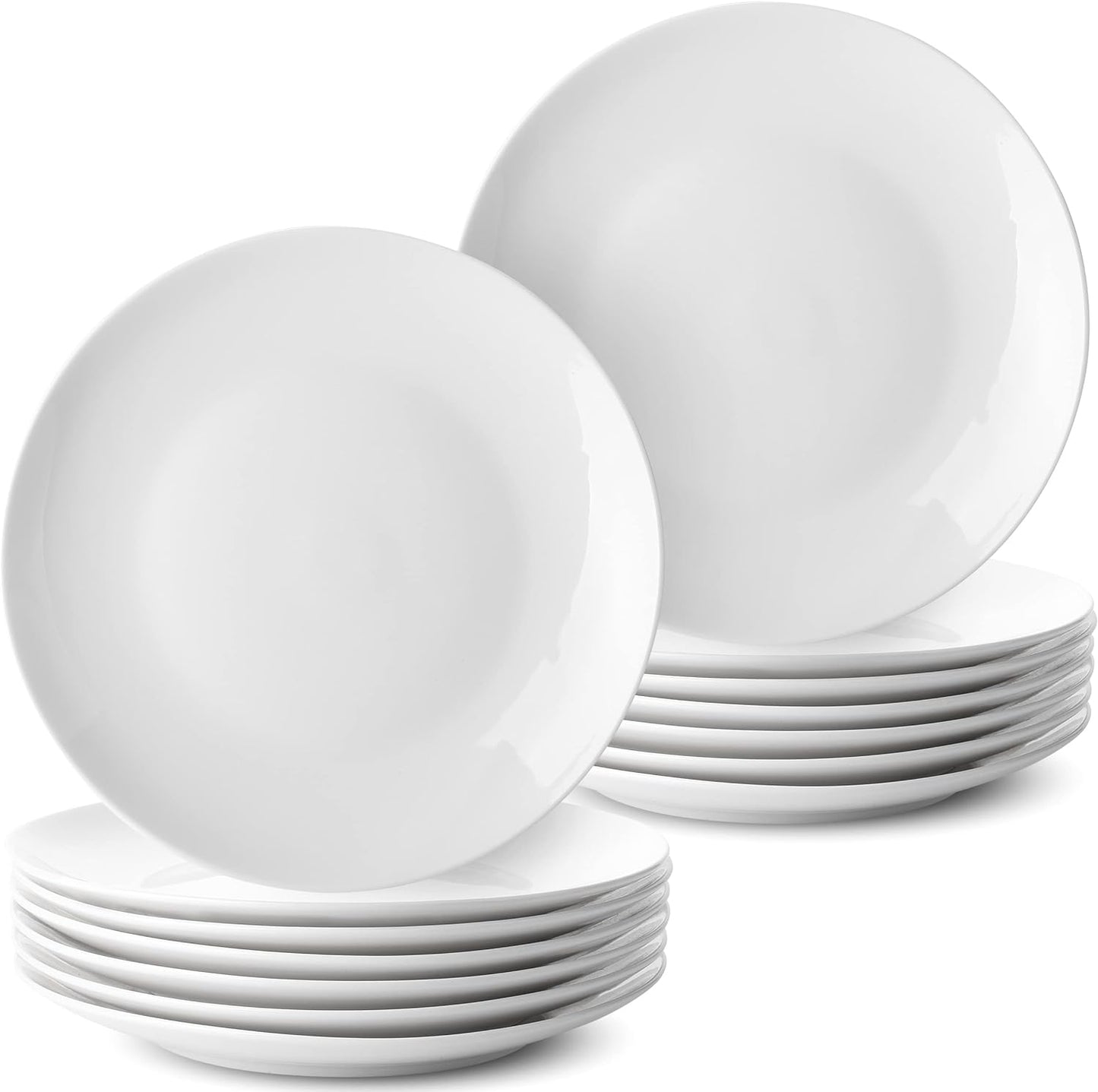 BTaT- White Dessert Plates, 8 inch, Set of 12, Small Plates for Appetizers, Christmas Gifts