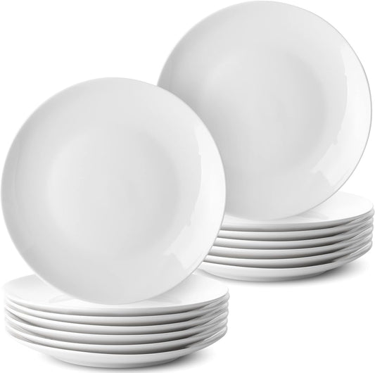 BTaT- White Dessert Plates, 8 inch, Set of 12, Small Plates for Appetizers, Christmas Gifts