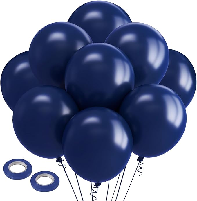 Large Navy Blue Balloons 18 Inch - 30Pcs Big Dark Blue Round Latex Party Ballons Bulk for 4th of July Navy Graduation Father's Day Bridal Shower Wedding Ocean Themed Birthday Party Decorations