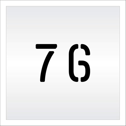 Pavement, Curb, and WheelStop Stencils - 4 inch Double Number Stencil - (76) - 4" x 5.5" x 1/16" (63 mil) - Light-Duty