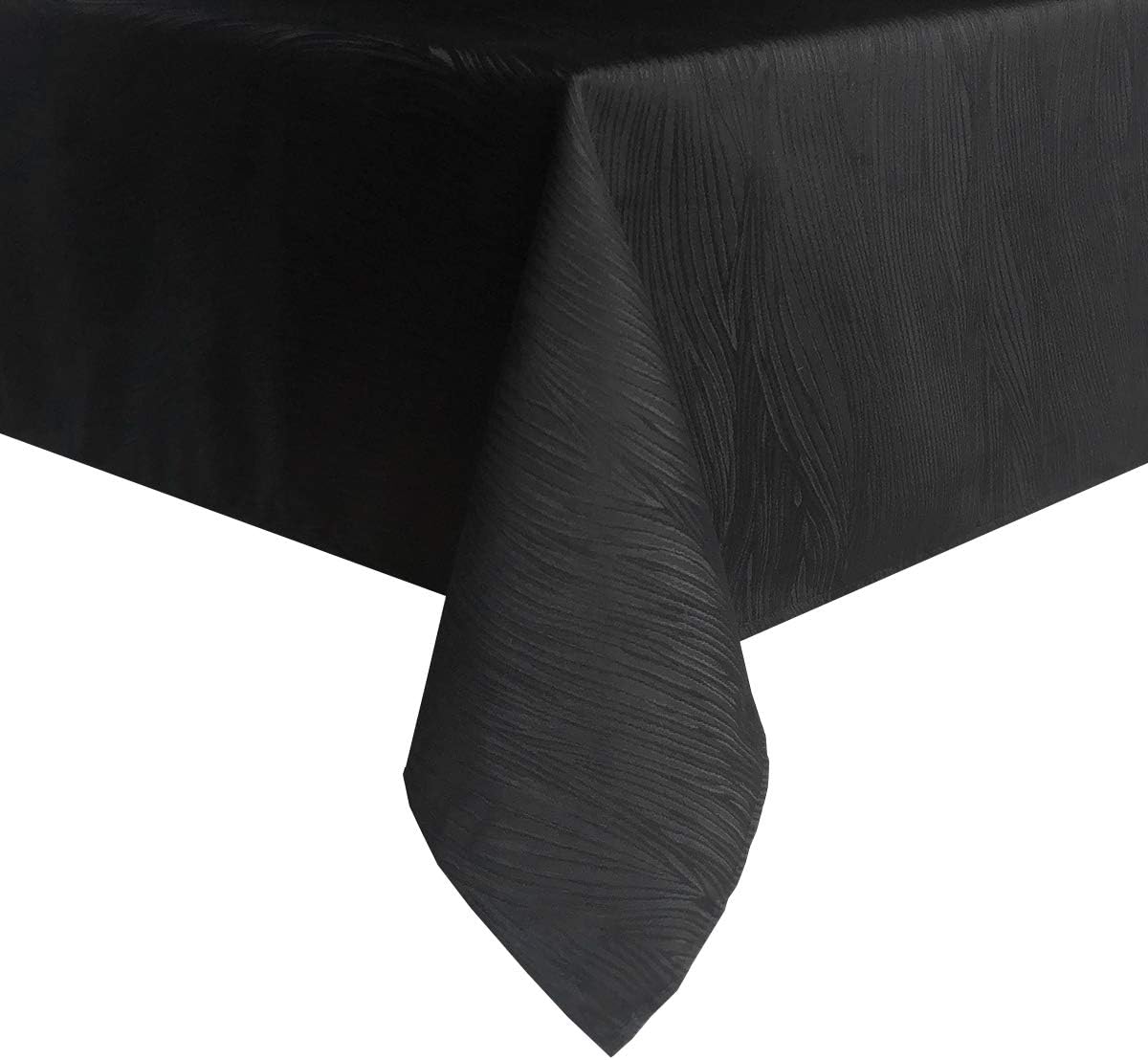 maxmill Square Table Cloth Swirl Design Water Proof Wrinkle Free Heavy Weight Soft Tablecloth Decorative Fabric Table Cover for Outdoor and Indoor Use Square 60 x 60 Inch Black