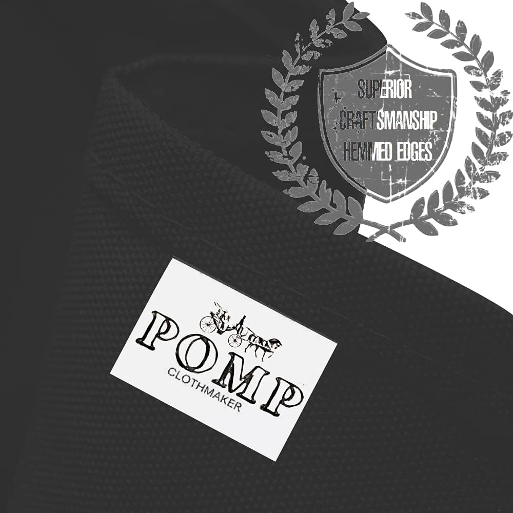 Pomp Black 90" Inch Round Premium Polyester Tablecloth (4 Pack) | Wrinkle + Stain Resistant Easy Care Fabric | Fits Round or Circle Table