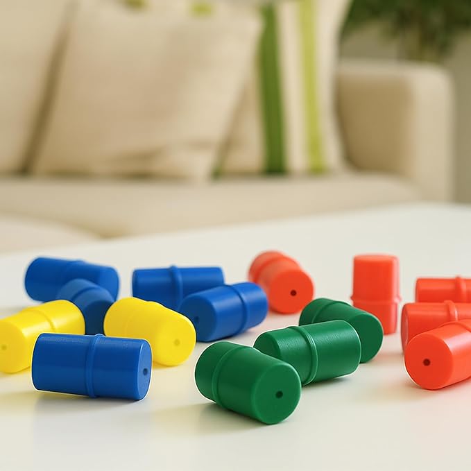 Menethil Trouble Board Game Replacement Parts - 16 Piece Set (Red, Green, Blue, Yellow) - Movers, Pawns & Pegs