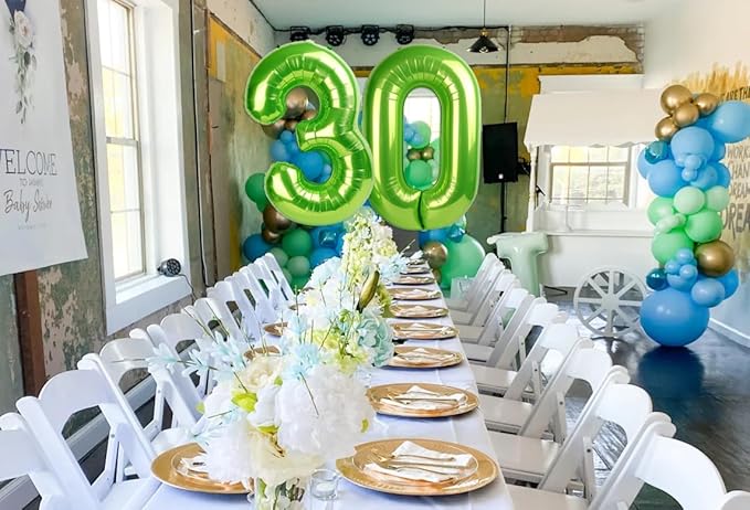 Number 0 Balloons 40 Inch Light Green Number Balloons for 10 20 30 40 50 60 70 80 90 100 Numbers Balloon Birthday Decorations Wedding Event Baby Shower