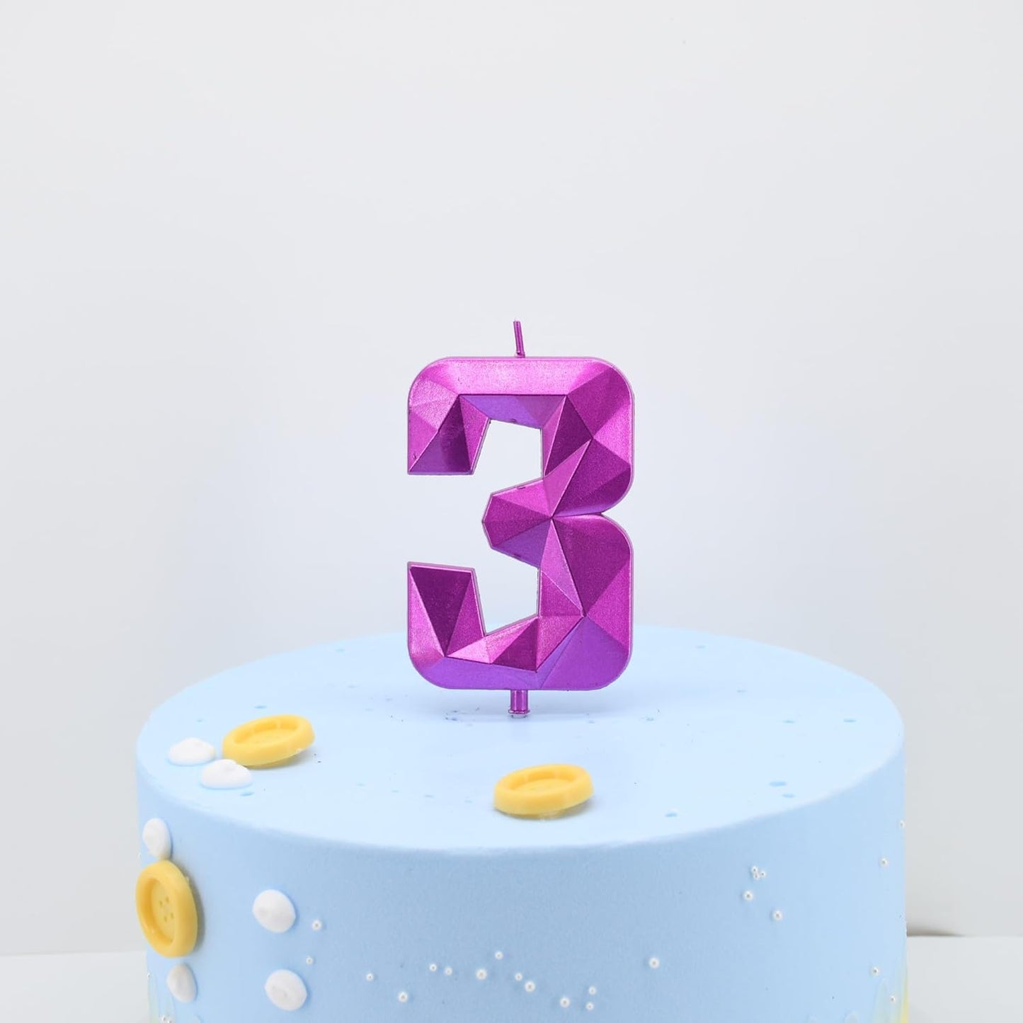 DERVENTA Large Birthday Candle Number 3D Purple 3.7 inch Party Celebration Anniversary Decoration Cake Topper 1 Piece (Number 2 Purple)