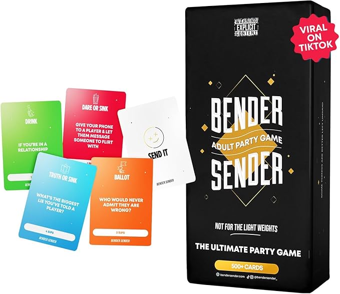Bender Sender Adult Party Game – Party Card Game for Adults 21+ | 500+ Bold Challenges & Icebreakers | Game Night for Groups & Friends