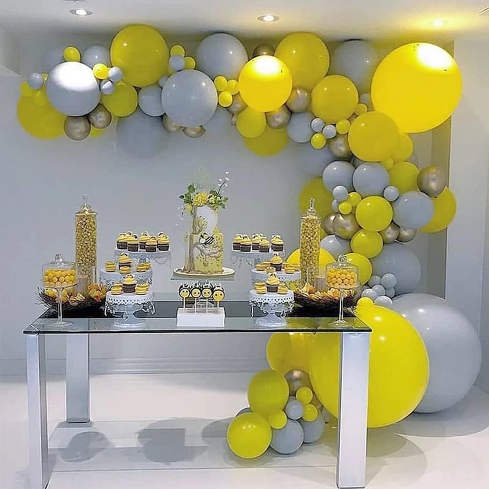 KALOR 18 Inch Yellow Balloons, 10 Pcs Yellow Matte Latex Balloons for Wedding, Baby Shower, Birthday Party and Event Decoration