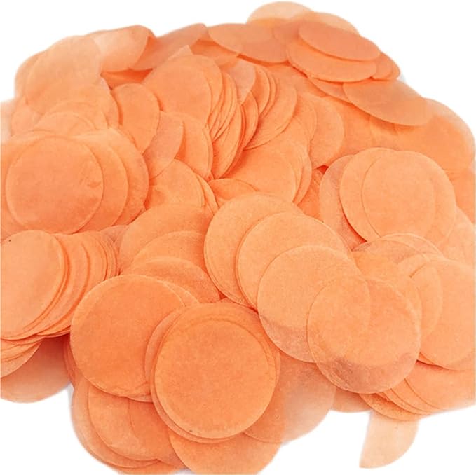Tissue Paper Confetti 5000 Pieces Orange Round 1 Inch Paper Circle Dots for Table Wedding Birthday Party Decoration