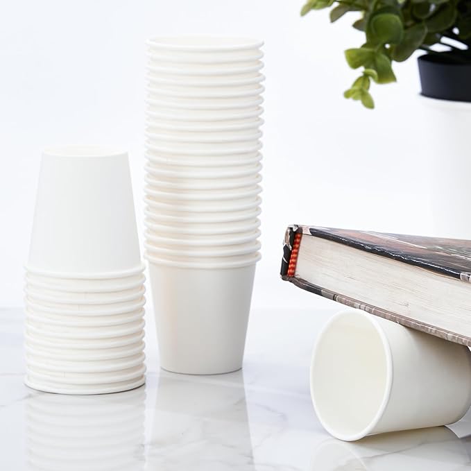 Lamosi 3 oz White Bathroom Cups 100 Pack, 3 oz Paper Cups, Mouthwash Cup, Mini Paper Cup for Parties, Picnics, Barbecues, Travel and Events