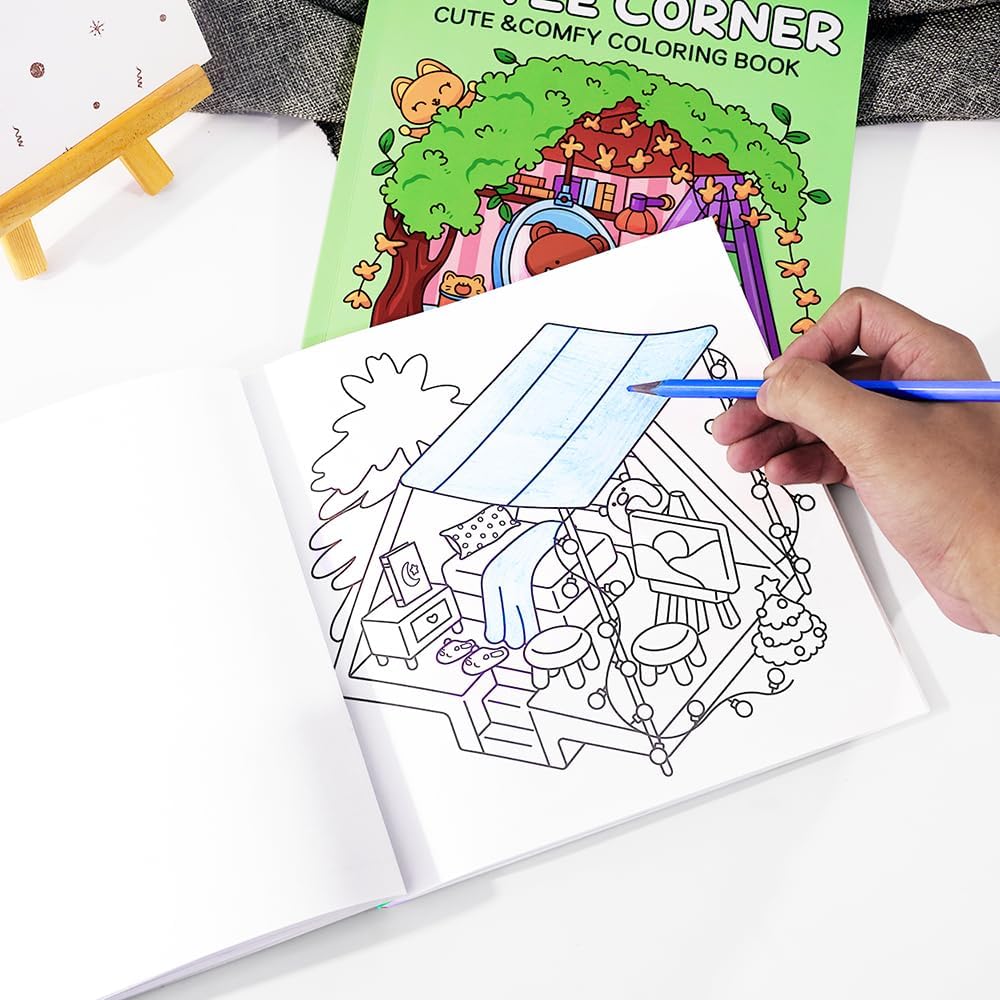 Adorable Coloring Book for Kids Ages 4–8: 40 Unique Single-Sided Pages to Prevent Bleed-Through | Thick Paper for Markers & Crayons | Screen-Free Learning Fun & Family Creative Gift (Little Corner)