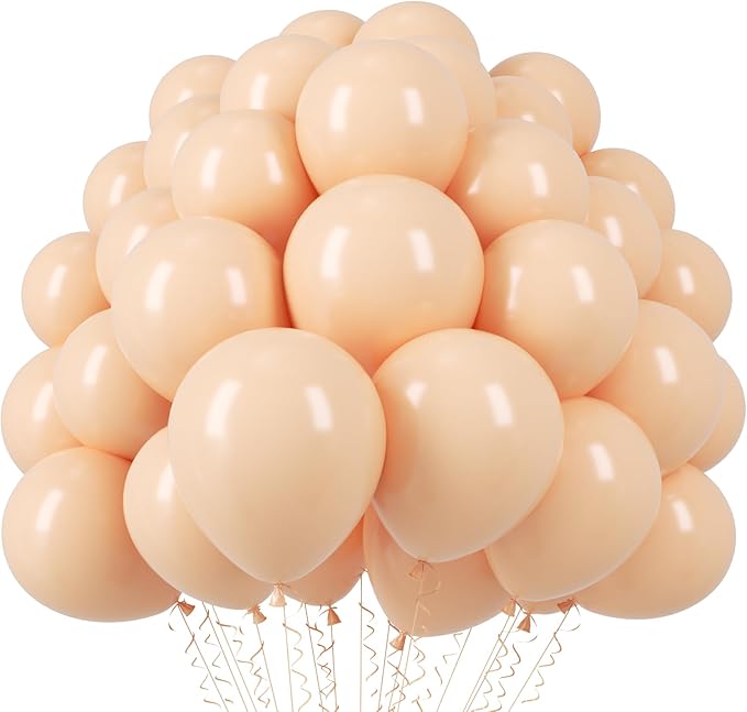 110pcs Blush Balloons 12inch Nude Latex Party Balloons for Graduation, Wedding, Birthday, Bridal Shower, Baby Shower, Boho Theme Party, Anniversary Party Decorations