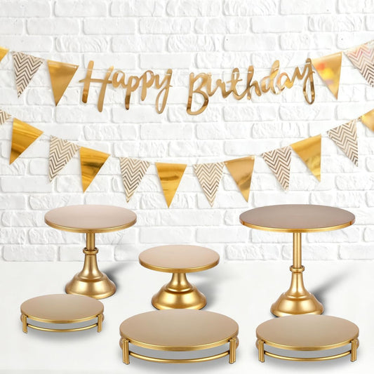 6 Pcs Gold Cake Stand Dessert Stand, Dessert Table Display Set 8/10/12 in Gold Cupcake Stand with Base Metal Dessert Trays or Wedding, Birthday, Party Decorations