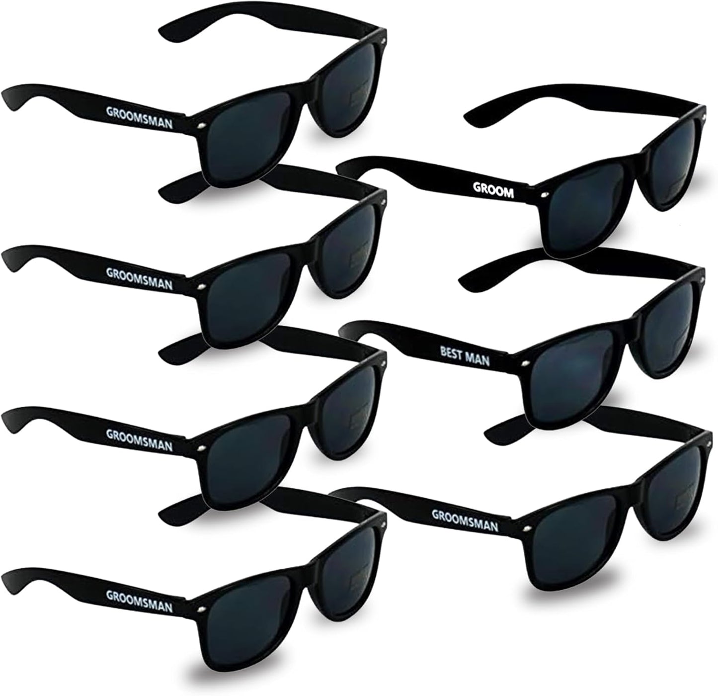 LotsBuyLots Groomsmen Sunglasses 7 Pack, Bachelor Party Supplies Sunglasses for Groom,Best Man,Groomsman