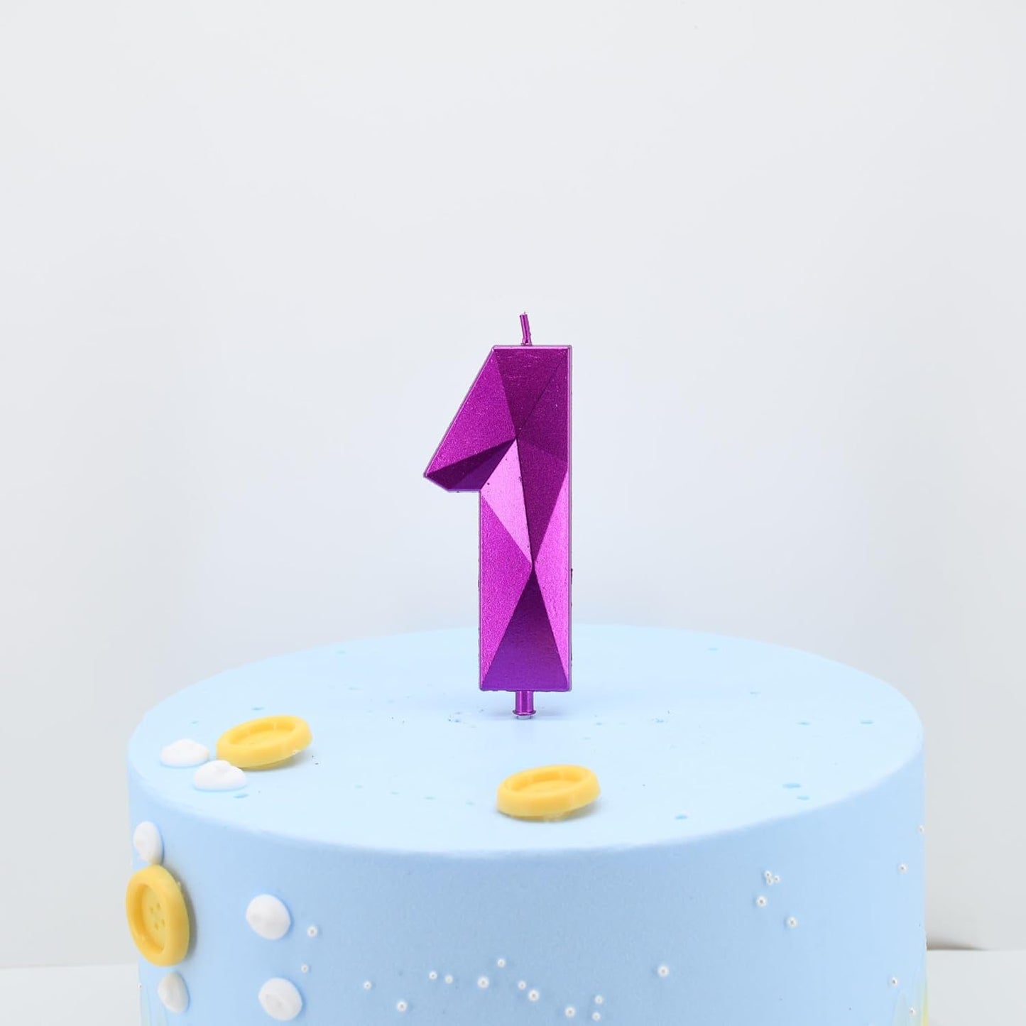 DERVENTA Large Birthday Candle Number 3D Purple 3.7 inch Party Celebration Anniversary Decoration Cake Topper 1 Piece (Number 1 Purple)