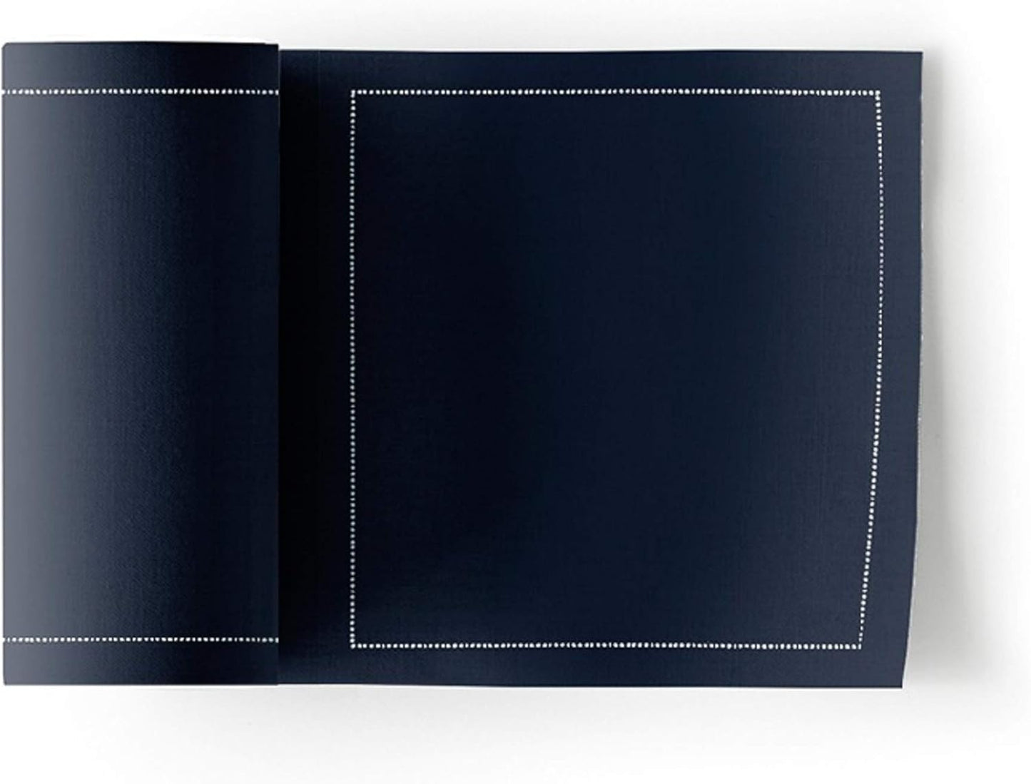 MY DRAP Cocktail Napkins, Reusable Cotton Napkins Roll 4.5 x 4.5 IN (100 Napkins, Petrol Blue)