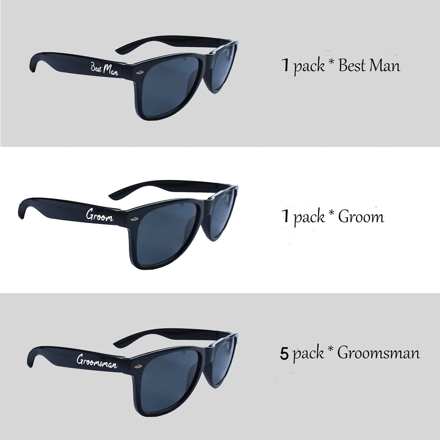 LotsBuyLots Groomsmen Sunglasses 7 Pack, Bachelor Party Supplies Sunglasses for Groom,Best Man,Groomsman