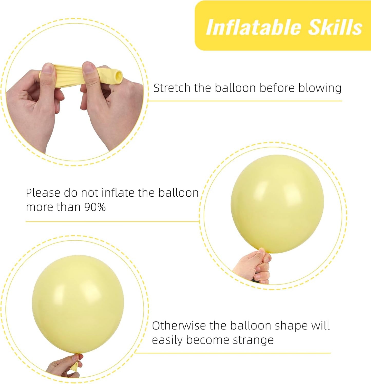 RUBFAC 129pcs Pastel Yellow Balloons Different Sizes 18 12 10 5 Inches Light Yellow Balloons for Happy Birthday Wedding Anniversary Baby Shower Easter Garland Arch Party Decoration