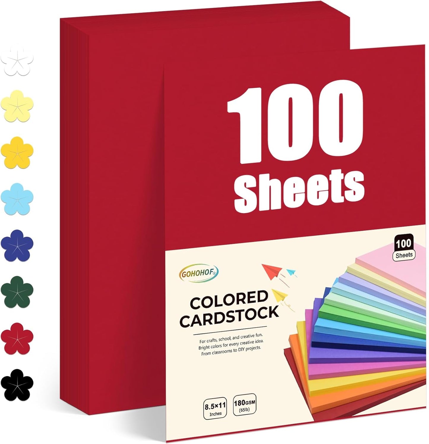 100 Sheets Red Cardstock 8.5 x 11 Cardstock Printer Paper 65 lb/180 gsm, Card Stock Paper for Printer, Drawing,Gift tags,Invitations