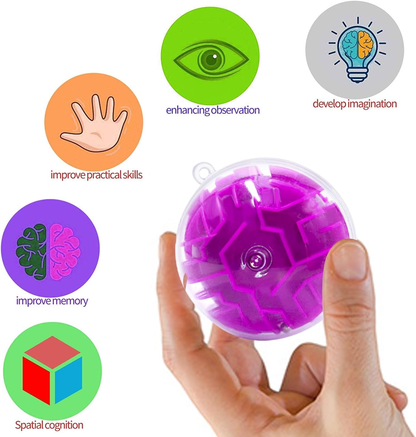 24 Pack 3D Puzzle Maze Ball Toys, Mini Puzzle Party Favors for Girls, Fidget Game Toys School Rewards & Classroom Prize for Students, Birthday Party Decoration Easter Valentines Day Gifts Ages 6-10