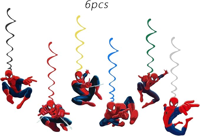 68PCS Spidey Birthday Decorations: 20 Plates, 20 Napkins, 20 Cups, 1 "Happy Birthday" Banner, 6 Hanging Swirls, 1 Tablecover