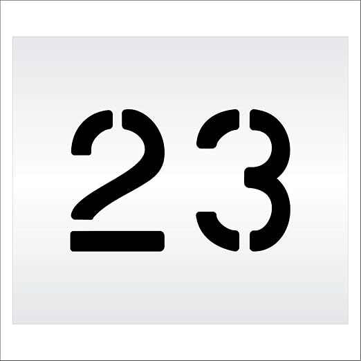 Pavement, Curb, and WheelStop Stencils - 6 inch Double Number Stencil - (23) - 6" x 9" x 1/8" (128 mil) - Pro-Grade
