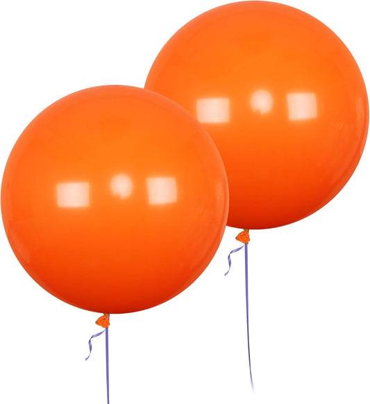 AZOWA 24 Inch Orange Balloons 16-Count Large Latex Round Balloons for Party Wedding Birthday Baby Shower Decoration (Orange, 16 Pcs)