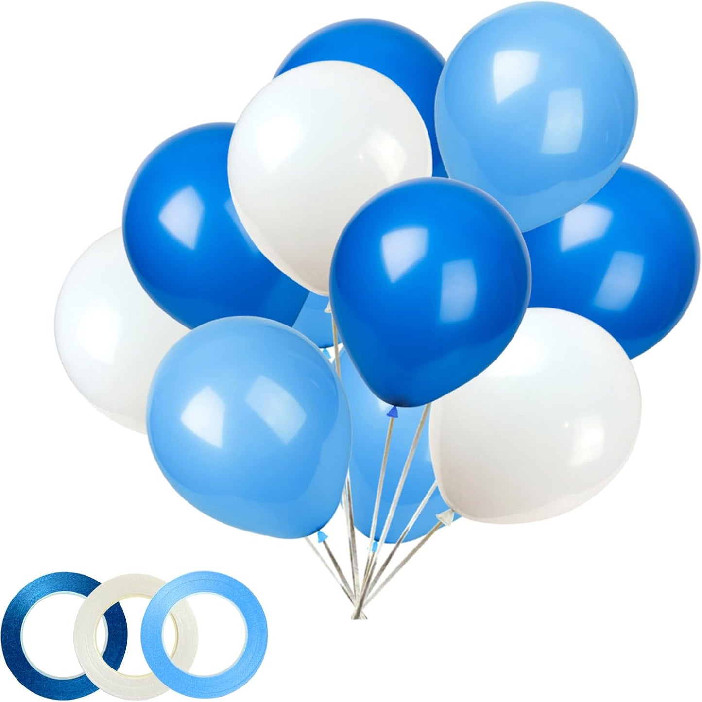 White Blue Light blue Balloons,100 Pack 12 Inch Latex Balloons,for Wedding Birthday Party Baby Shower Christmas Party Decorations