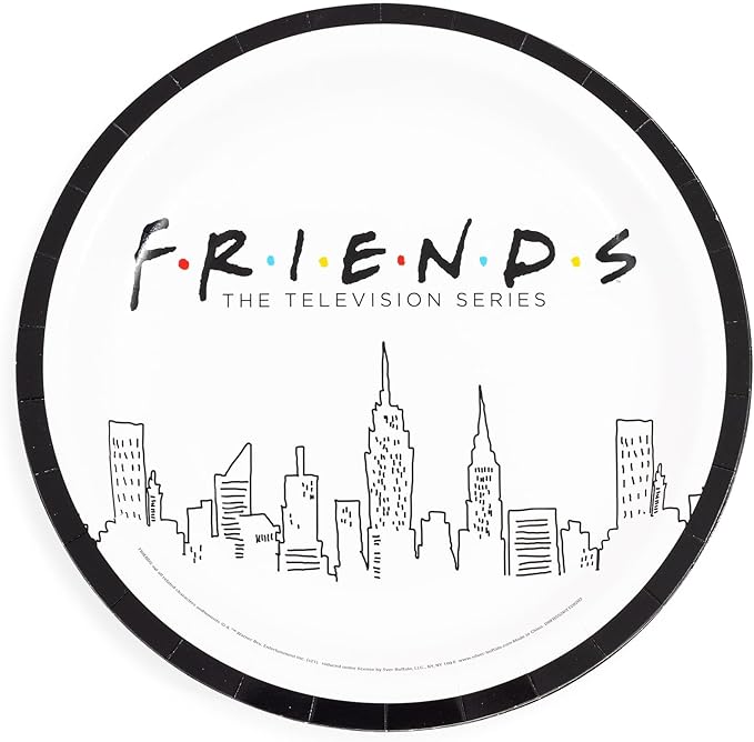 Silver Buffalo Friends the Television Series New York Skyline 60 Pack Partyware Disposable Paper Plates, Napkins, and Cups