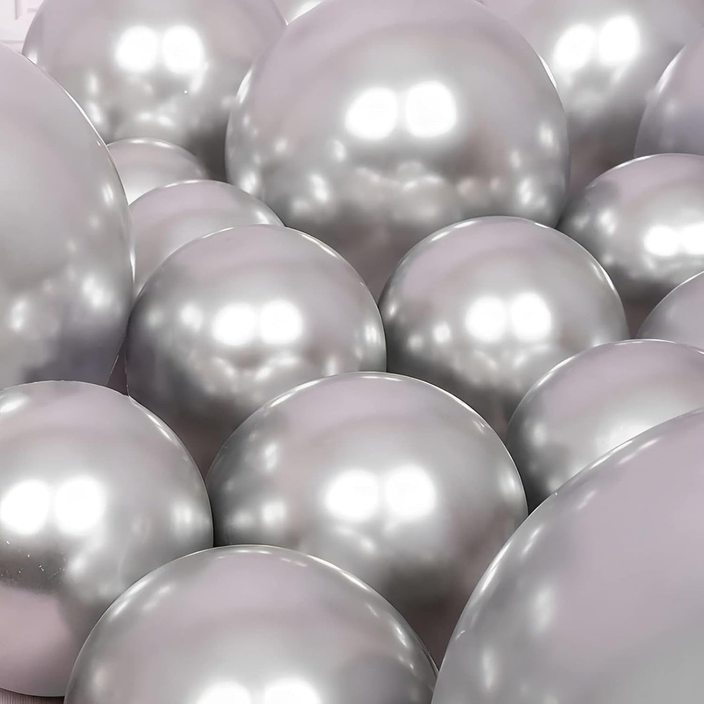 105pcs Metallic Silver Balloons 12inch Party Latex Balloons for Birthday Graduation Baby Shower Wedding Anniversary New Year Party Decorations