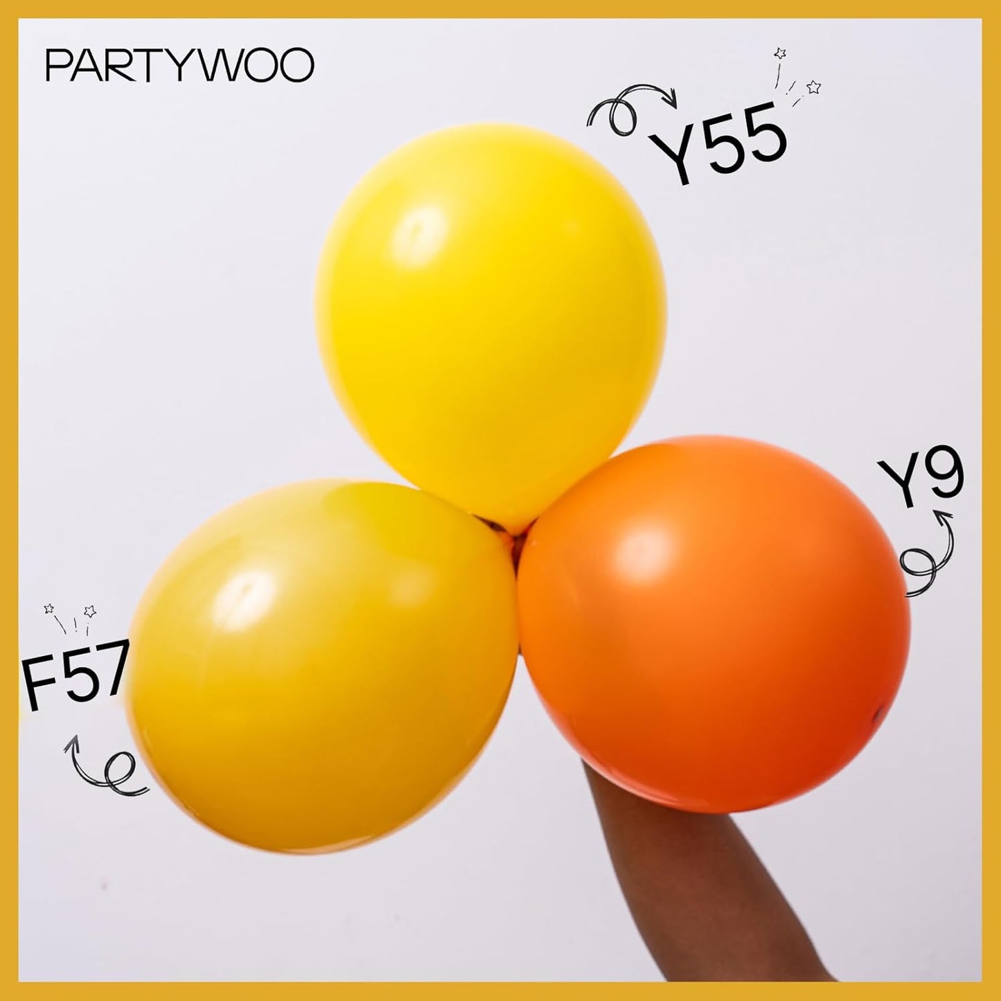 PartyWoo Mustard Yellow Balloons 101 pcs 12 Inch Fall Color Yellow Latex Helium Balloons for Graduation Thanksgiving Baby Shower Little Cutie Birthday Party Decorations Yellow-F57