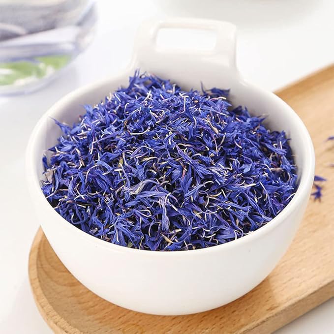 TooGet Blue Cornflower Petals, 100% Natural Centaurea Cyanus, Blue Dried Plower Petals for Homemade Lattes, Tea Blends, Bath Salts, Wedding Confetti, Gifts, Crafts – 0.5 OZ/15g