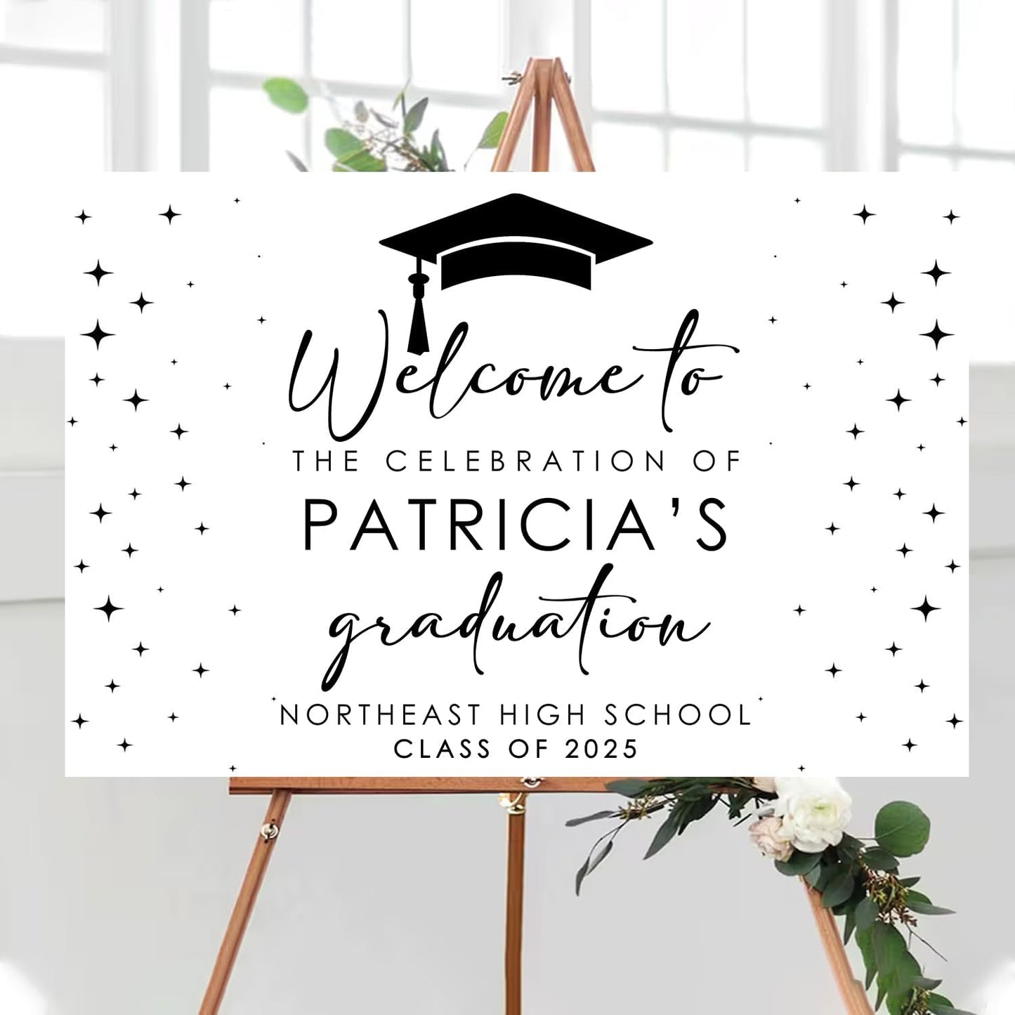 Personalized Graduation Yard Sign, Class of 2025 Sign, Modern Minimalist Graduation Party Welcome 2025, Welcome To Celebration Sign, Grad Party Decorations