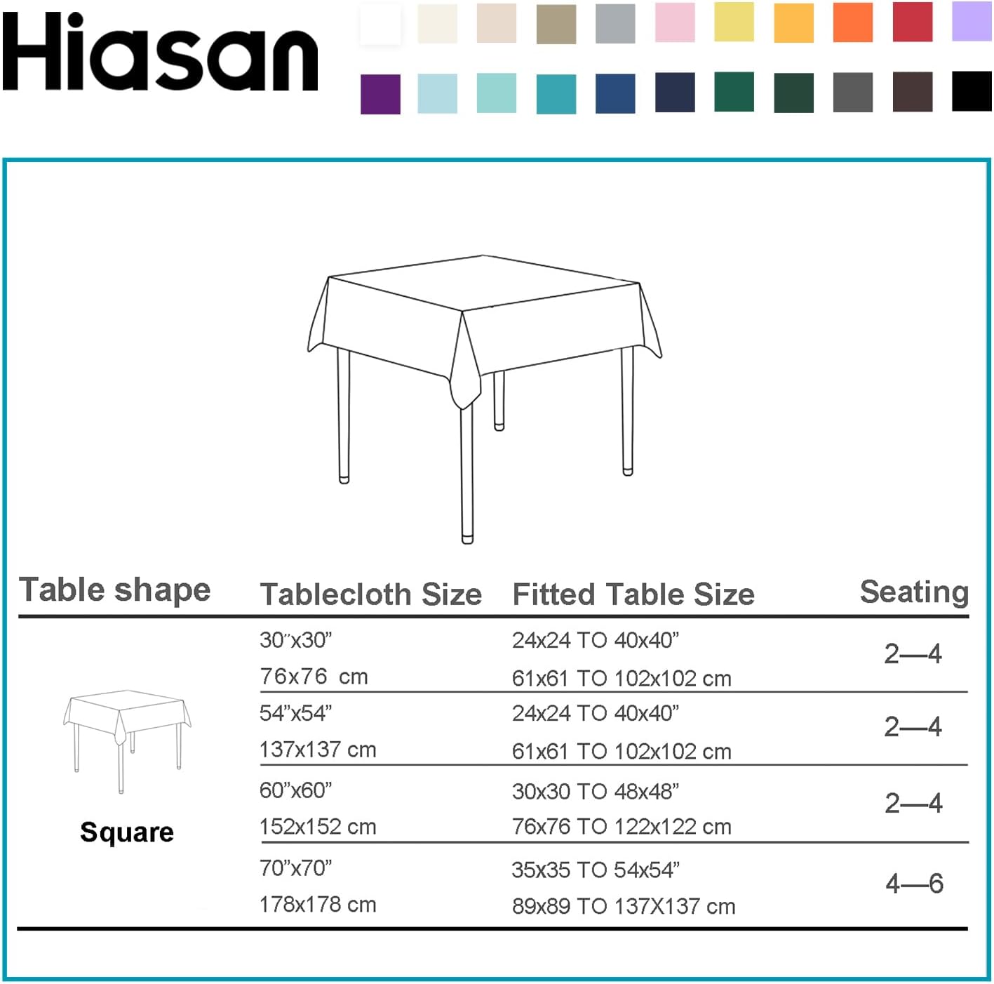 Hiasan Rose Pink Square Tablecloth - Waterproof and Spillproof Restaurant Washable Polyester Table Cloth for Dining Room, 30 x 30 Inch