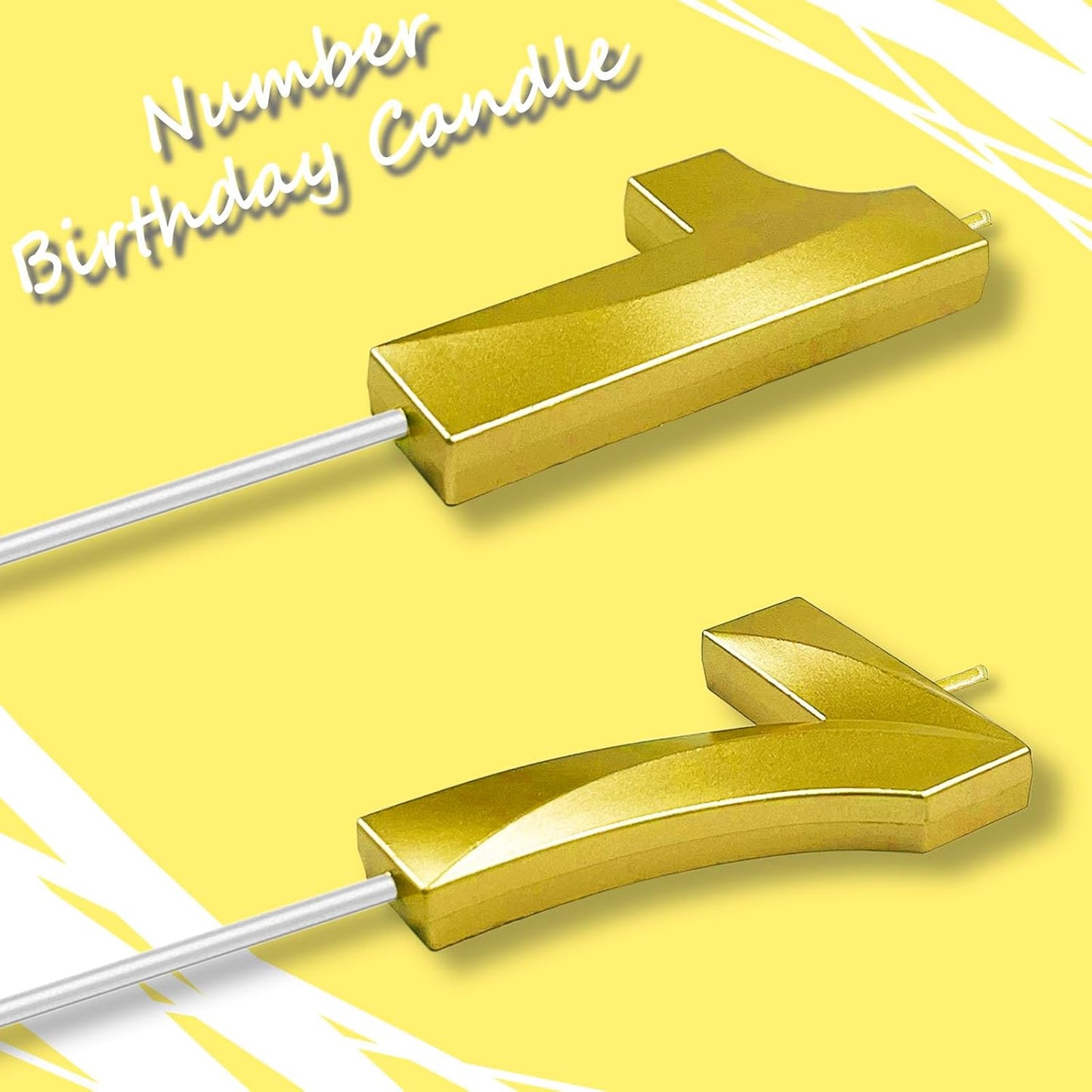 Gold Number 17 Candles, 3D Diamond 2.76 Inch Cake Topper Birthday Candles for Wedding Anniversary Cake Decorations, Happy Birthday Party Decorations