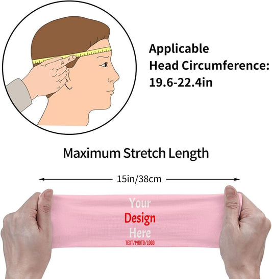 Custom Sweatbands for Men Women, Design Your Own Text Name Image Photo Personalized Sports Headbands